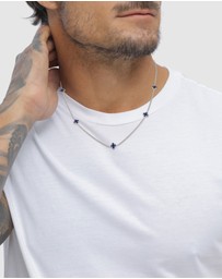 Kuzzoi - ICONIC EXCLUSIVE - Necklace Male Cloverleaf Enamel 925 Sterling Silver