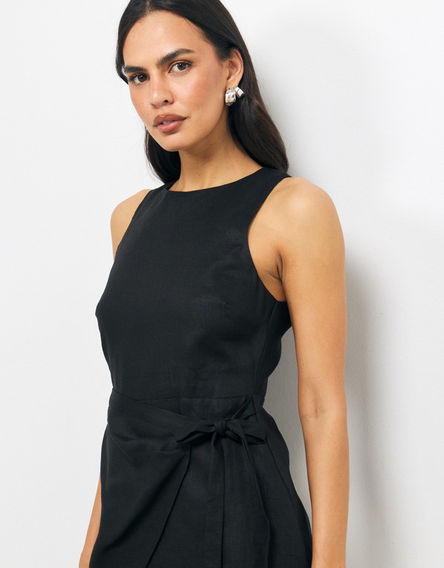 AERE - Jaya Wrap Linen Mini Dress