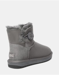 EVERAU - Australian Shepherd Ugg Mini Button Sheepskin Upper UGG Boots