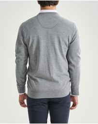 3 Wise Men - 3 Wise Men Driver Crew Neck Merino Knit - Grey Marle