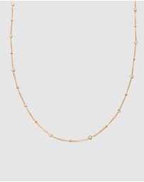 Elli Jewelry - Necklace Crystal Circle 925 Sterling Silver Gold-Plated