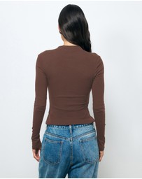 AERE - Aurelie Buttoned LS Top
