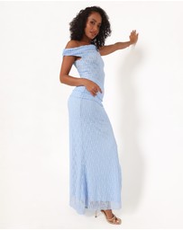 Petal & Pup - Faeriel Lace Knit Maxi Skirt - Blue
