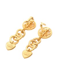Pre-Loved by Azura Reborn - Pre-Loved Gold Plated CC Heart Drop Clip On Earrings
