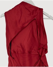 Revibe - Repaired Shona Joy Agnes Draped Ruffle Maxi Dress - AU 8