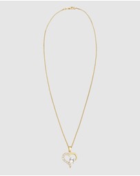 Elli Jewelry - Necklace Heart Pendant Sparkling Love with Crystals in 925 Sterling Silver Gold Plated