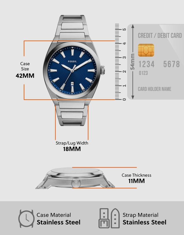 Fossil - Everett Silver-Tone Analogue Watch FS5822