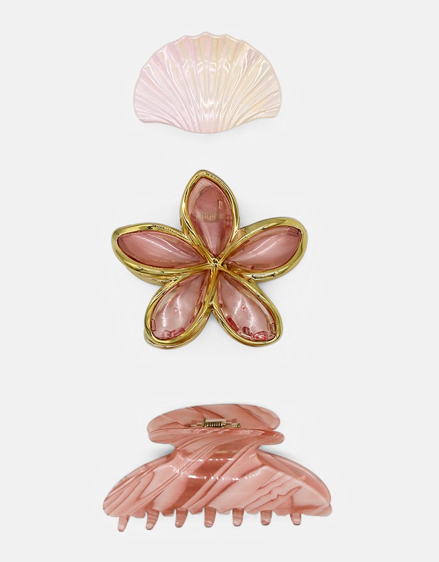 Morgan & Taylor - Merliah Hair Claw Set in Pink - Set of 3