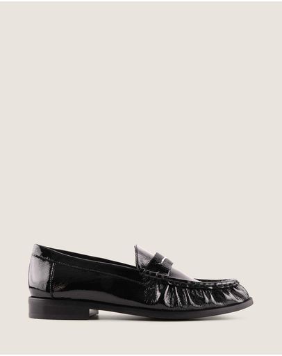 BLACK CRINKLE PATENT