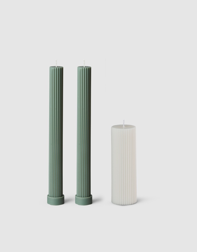 Black Blaze - Column Pillar Candle Combo