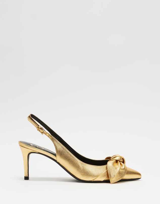 Ted Baker - Kriisty Metallic Bow 70mm Slingback Court Shoes - Women's