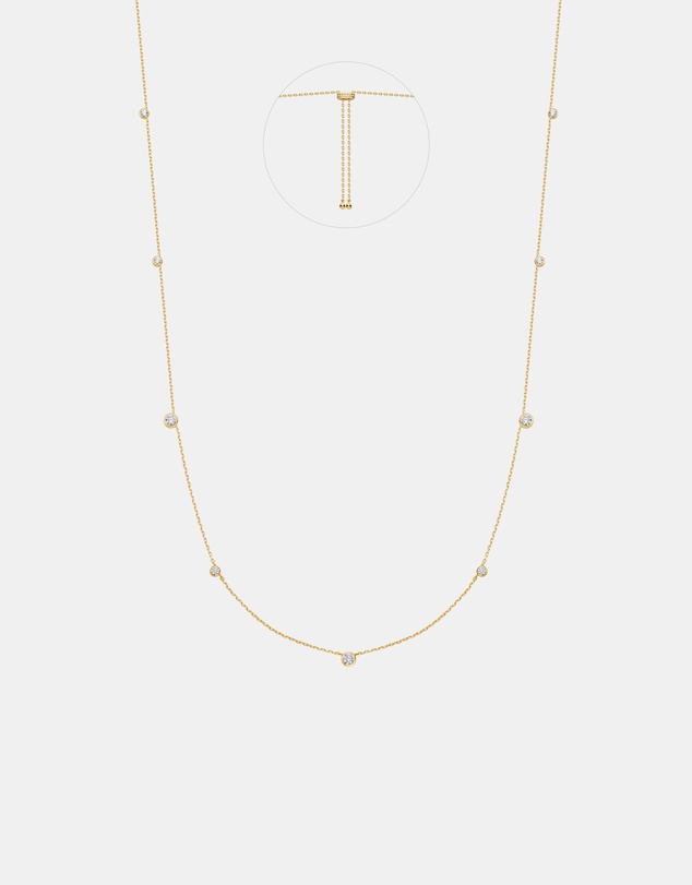 Ania Haie - Ania Haie Gold Bezel Cubic Zirconia Station Necklace