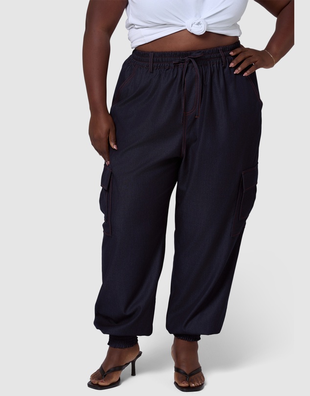 Indigo Tonic - Kaia Luxe Chambray Cargo Pant
