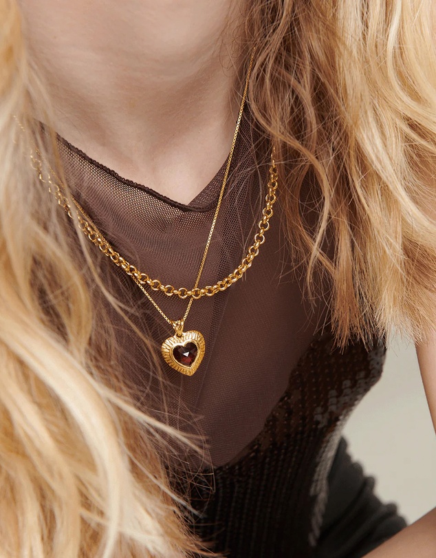 Rachel Jackson - Electric Love Garnet Heart Necklace