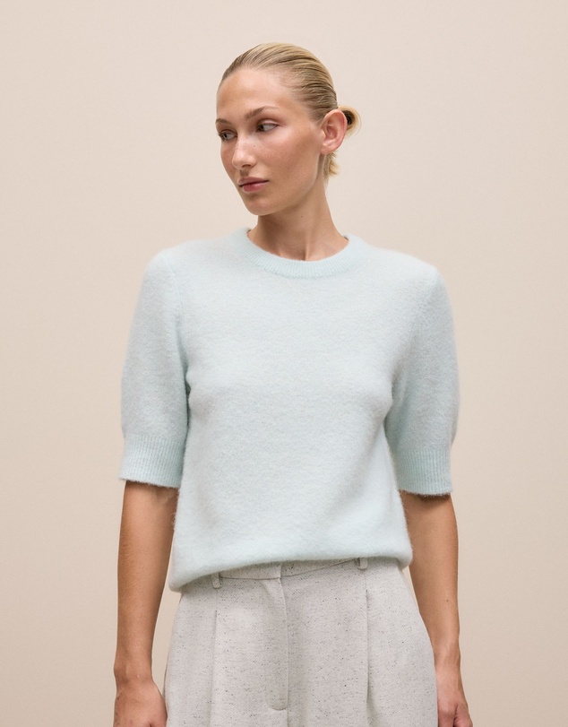 Trenery - Alpaca Merino Blend T-shirt in Faint Blue