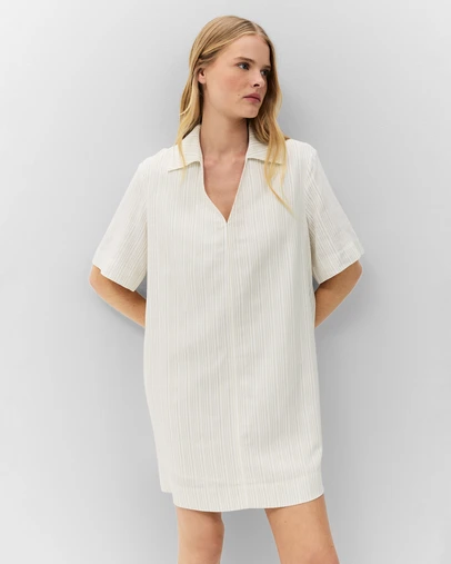 UNISON - Stripe V Neck Shift Dress