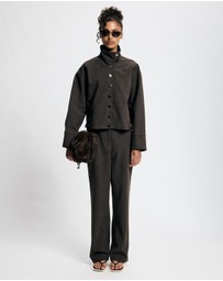 Lover - Lucinda Suede Look Funnel Neck Jacket