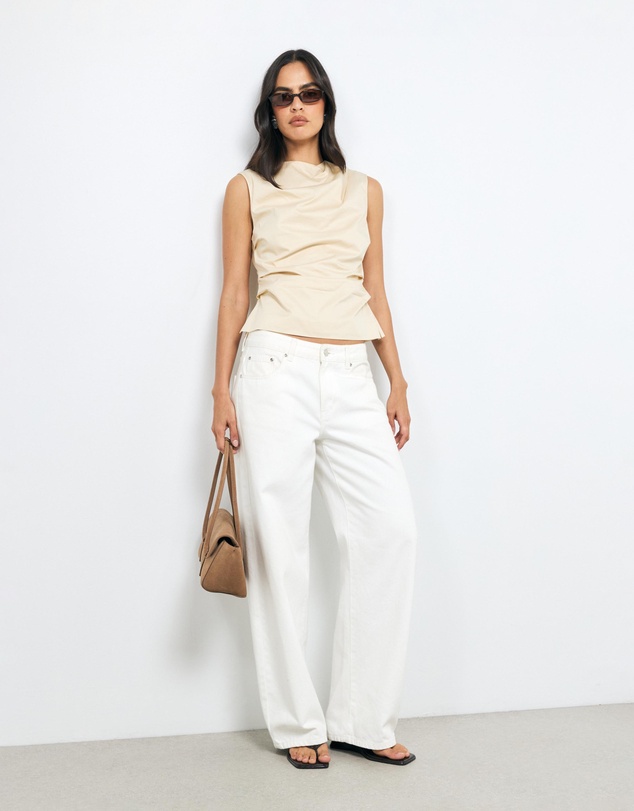 AERE - Ruched Organic Cotton Top