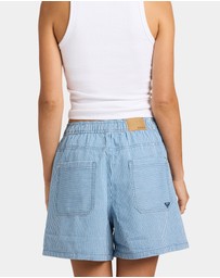 Roxy - Womens Stay Wavy Mid Denim Shorts