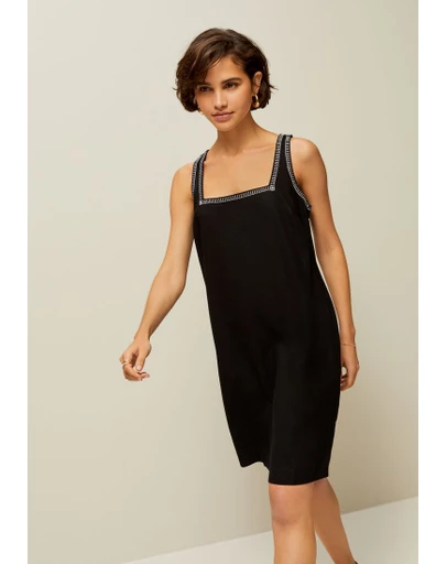 NEXT - Square Neck Mini Shift Dress With Linen
