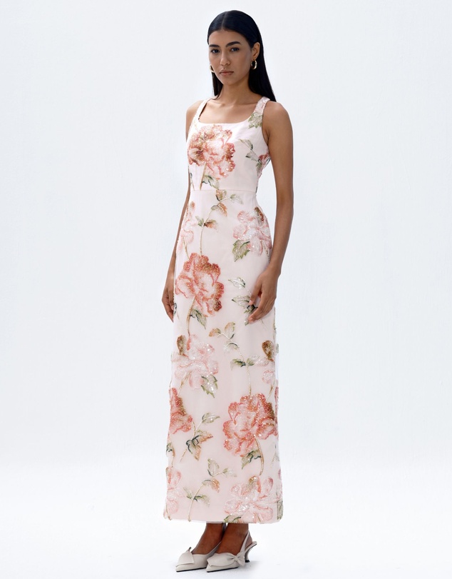 JUSTIN TONG - Ellaire Beaded Midi Dress