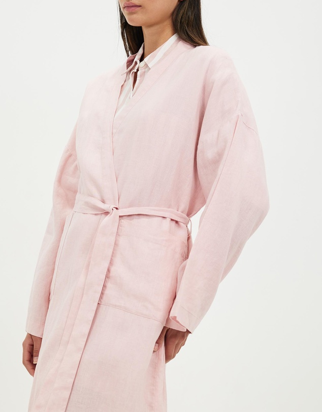 Gingerlilly - Mia Pink Linen Robe