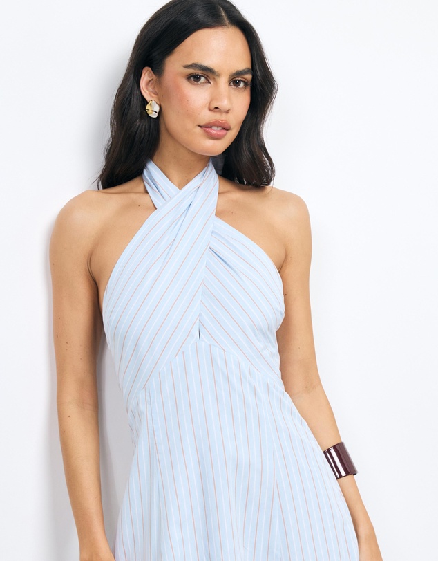 AERE - Shiloh Stripe Halter Maxi Dress