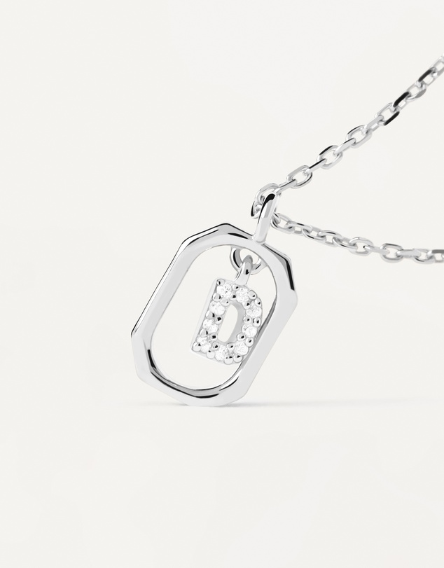 PDPAOLA - Mini Letter D Silver Necklace