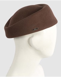 Max Alexander - Felt Brown Pillbox Hat