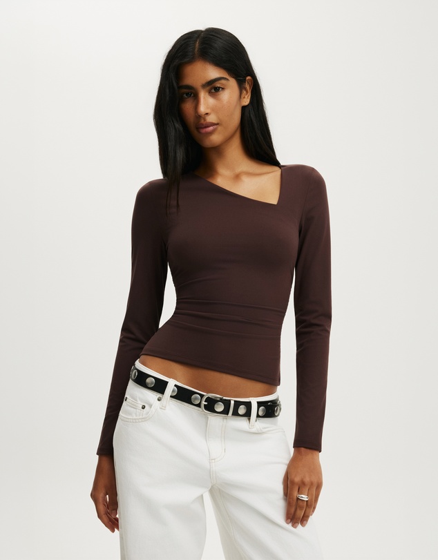 Cotton On - Hold Me Asymmetric Long Sleeve Top