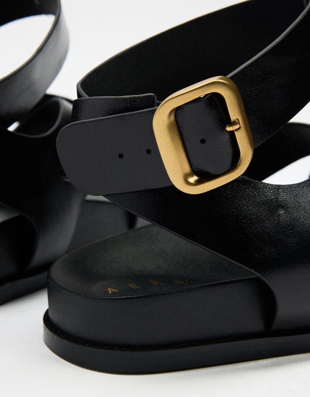 AERE - Leather Crossover Footbed Sandals