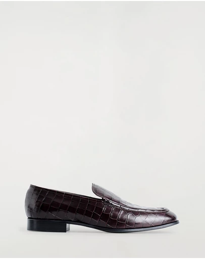 COS - Croc-Effect Leather Loafers