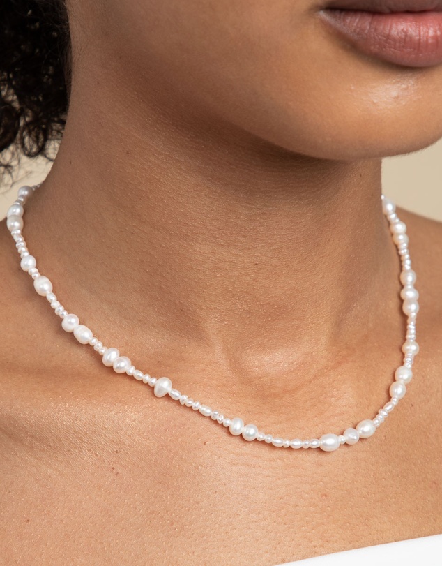 Astrid & Miyu - Serenity Pearl Beaded 18ct Gold Plated Necklace