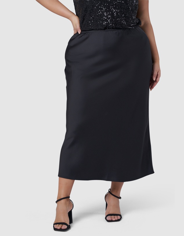 Pink Dusk by Curve Project - The Ivy Satin Skirt