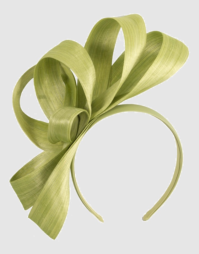 Fillies Collection - Lime Silk Abaca Loops Racing Fascinator