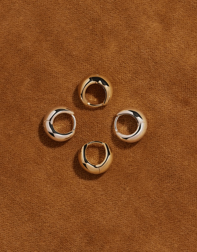 Najo - La Muse Silver Huggie Earrings