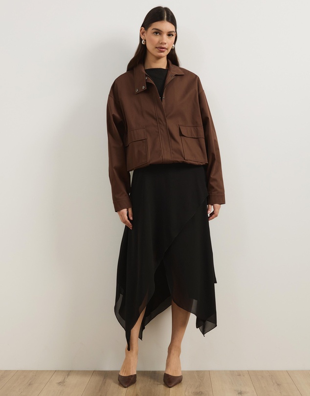 Atmos&Here - Cleo Asymmetrical Hem Layered Skirt