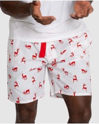 Sant And Abel - Men's Reindeer Red Sleep Shorts