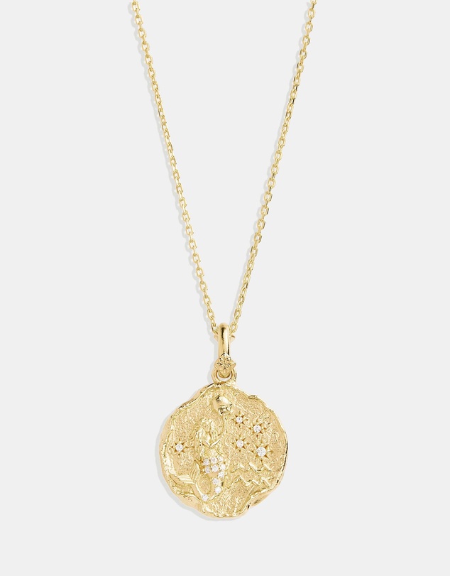 By Charlotte - She Is Aquarius Zodiac Necklace