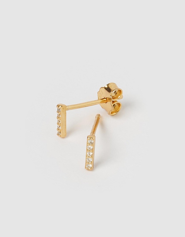 Izoa - Alphabet Mini Letter I Stud Earrings