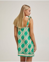 Oxford - Emily Linen Blend Printed Dress