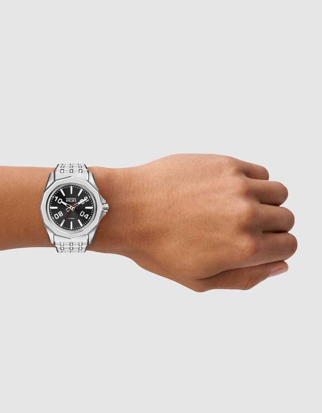Diesel - Stinger 3-Hand Silver Tone Analogue Watch