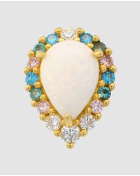 Georgini - GEORGINI WISTERIA CREATED OPAL FLORIBUNDA STUD EARRINGS GOLD