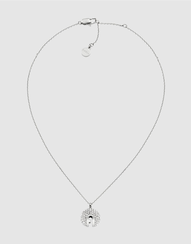 Furla - Furla Flow Crystal Pendant Silver-Tone Necklace