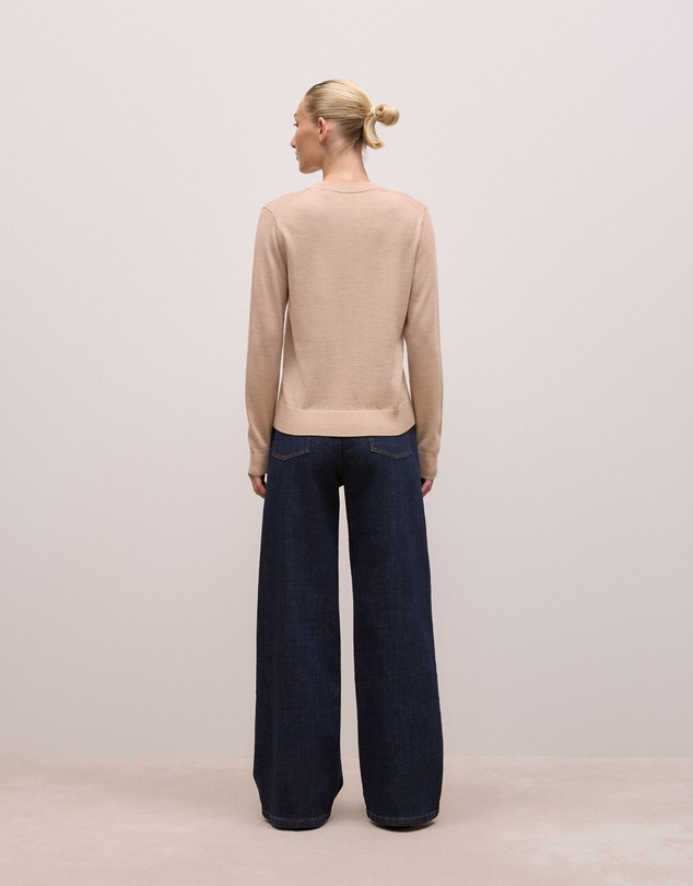 Trenery - Merino Classic Crew in Camel