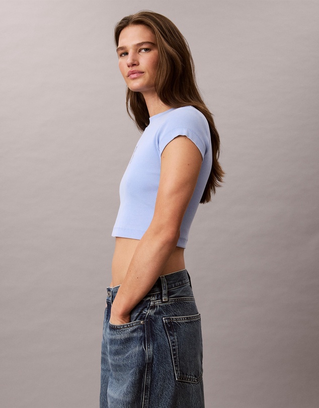 Calvin Klein Jeans - Monologo Rib Acid Wash Baby Tee