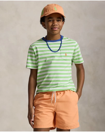 Polo Ralph Lauren - Striped Cotton Jersey Pocket Tee - Teens