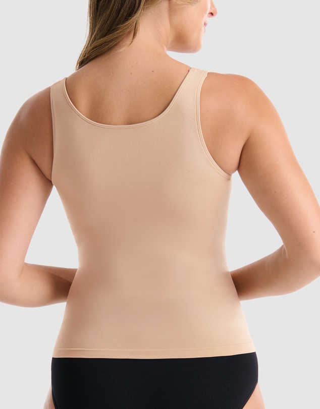 Ambra - 2 Pack Seamless Smoothies Reversible Shelf Bra Tank