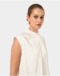 Forcast - Kiar Pleated Satin Top