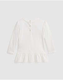Polo Ralph Lauren - Polo Bear Cotton Long-Sleeve Peplum Tee - ICONIC EXCLUSIVE - Babies